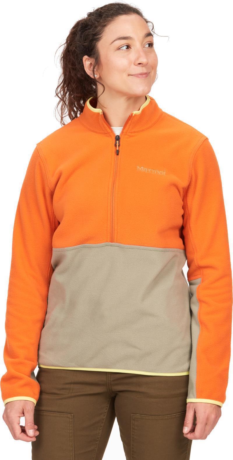 Rocklin 1/2 Zip - Womens - Tangelo / Vetiver 1