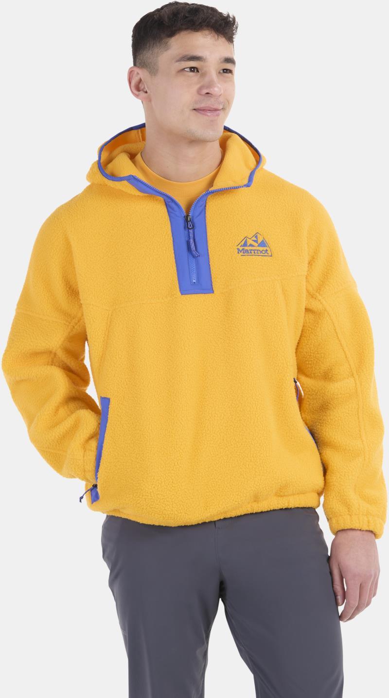 Super Aros Fleece Hoodie - Mens - Golden Sun / Trail Blue 1