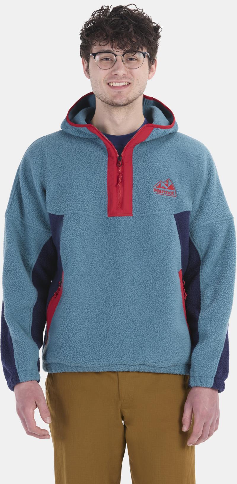 Super Aros Fleece Hoodie - Mens - Moon River / Arctic Navy / Team Red 1