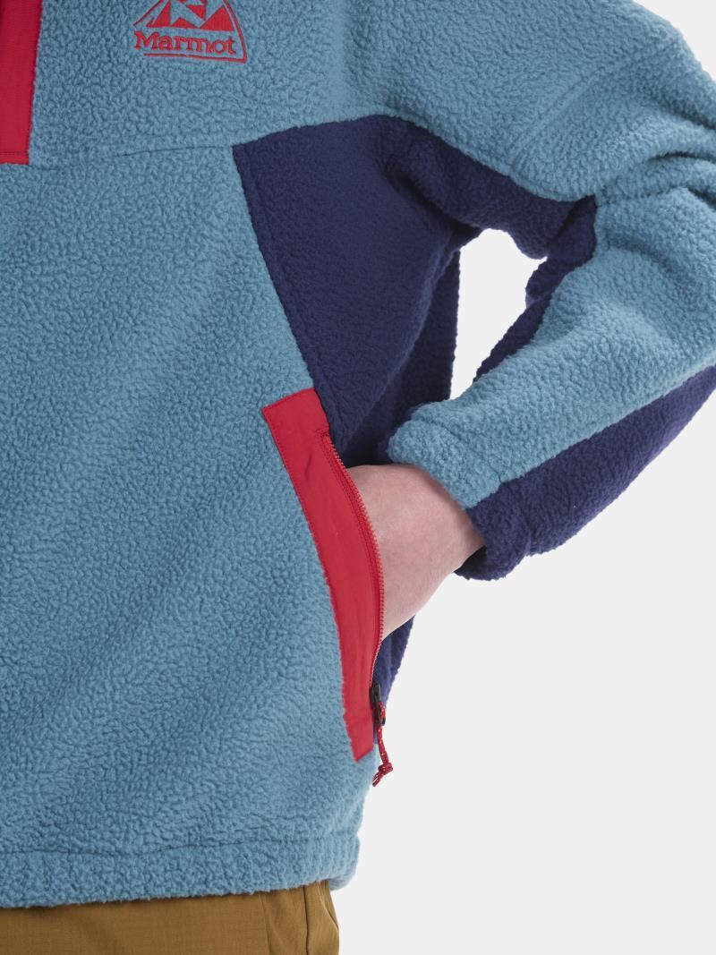 Super Aros Fleece Hoodie - Mens - Moon River / Arctic Navy / Team Red 3