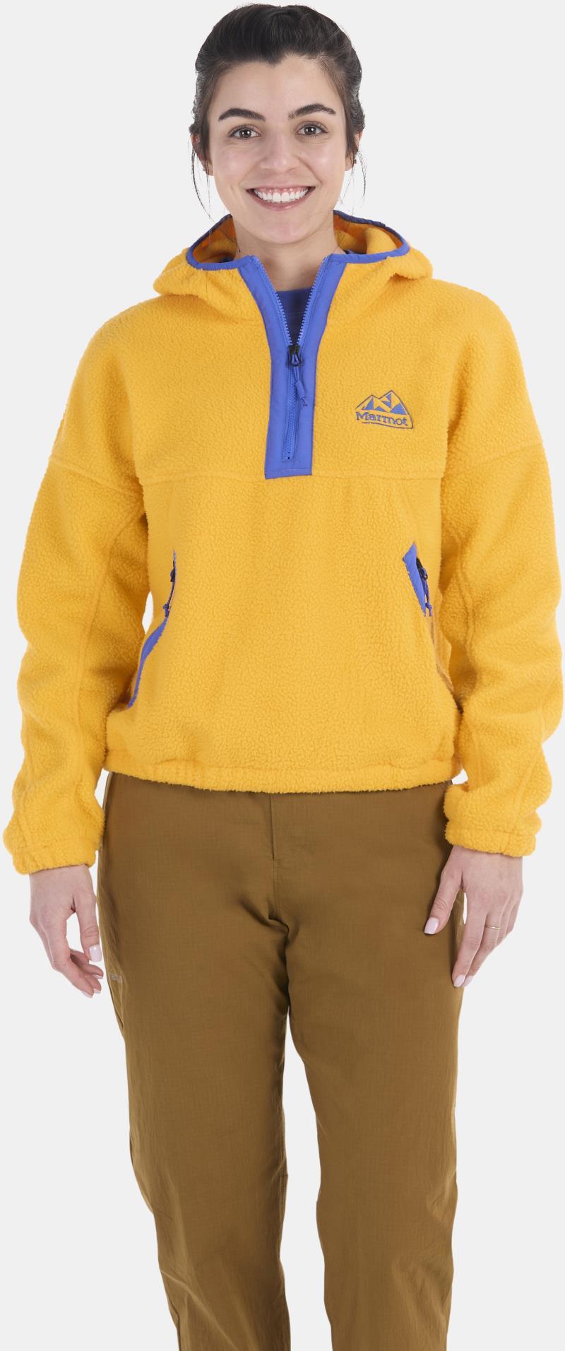 Super Aros Fleece Hoodie - Womens - Golden Sun / Trail Blue 1