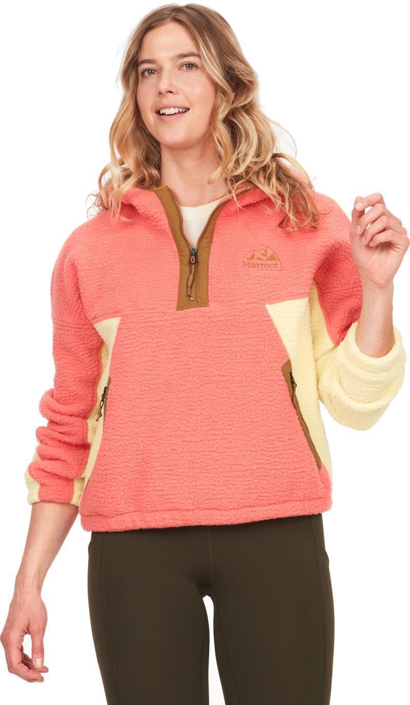 Super Aros Fleece Hoodie - Womens - Grapefruit / Wheat / Hazel 1