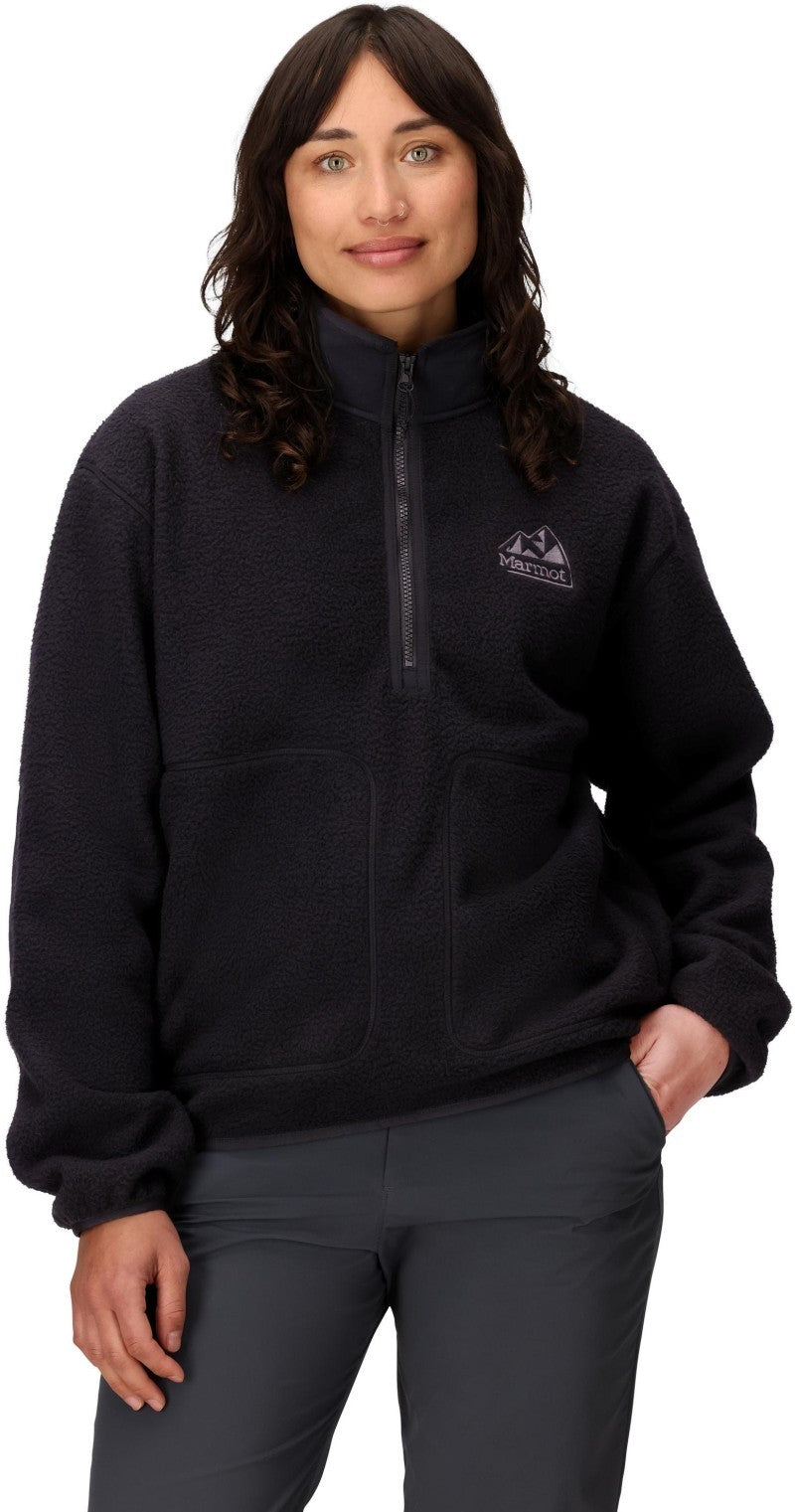 Wanderer High Pile Fleece Pullover - Womens - black 1