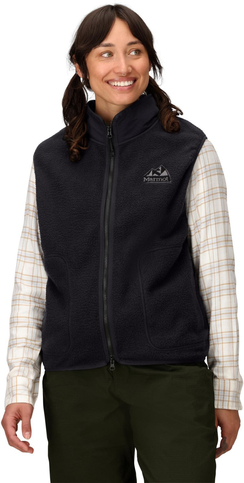 Wanderer High Pile Fleece Vest - Womens - black 1