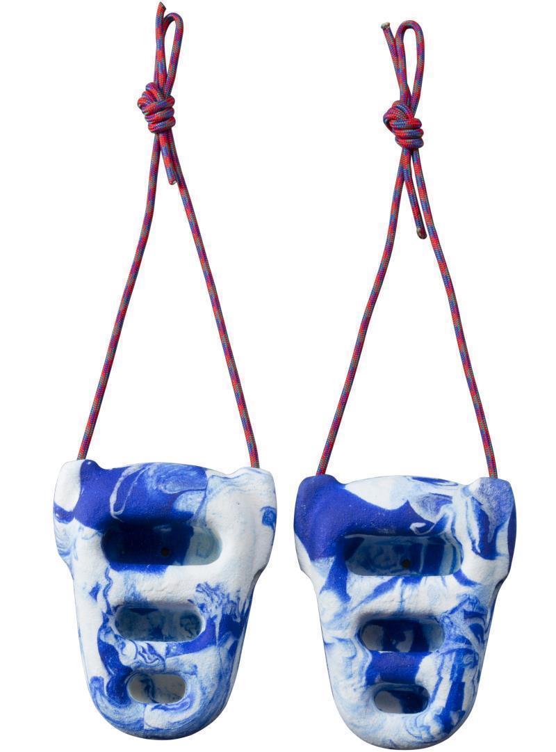 Rock Rings 3D - Pair - blue / white swirl 1