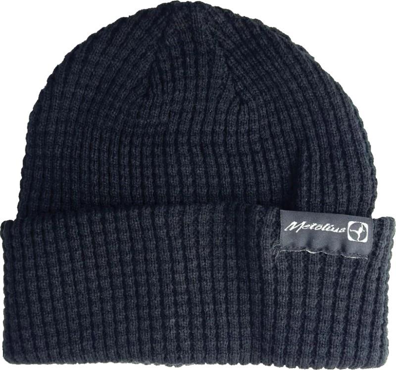 Waffle Knit Logo Beanie - black 1