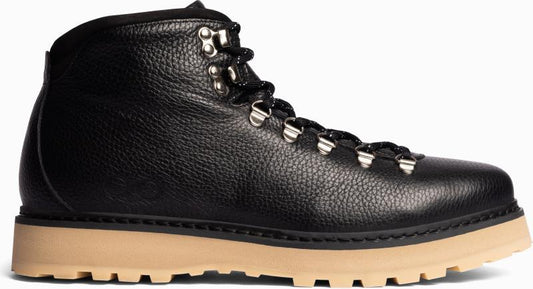 Core Grained Leather, Shearling Lining - Mens - black 1