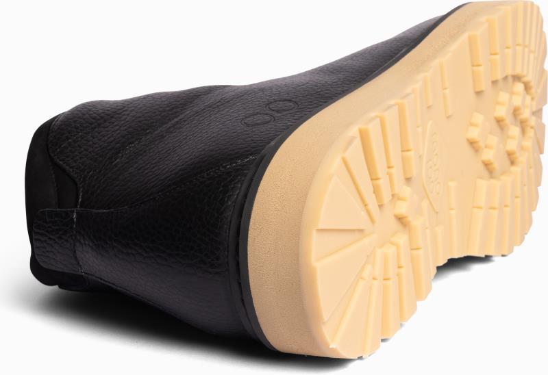 Core Grained Leather, Shearling Lining - Mens - black 1