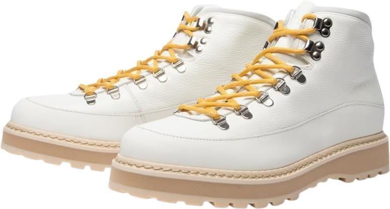 Hiking Core Cap, Grained Leather, Leather Lining - Mens - Off White 1