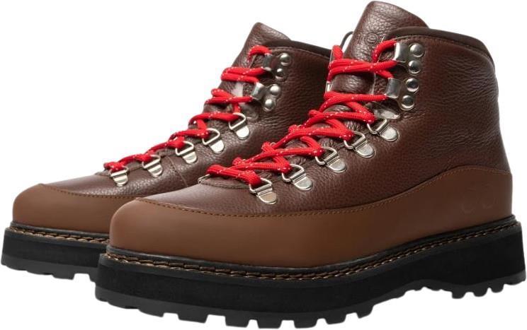 Hiking Core Cap, Grained Leather, Leather Lining - Womens - chocolate black 1