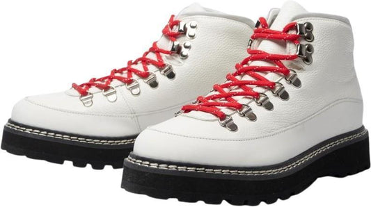 Hiking Core Cap, Grained Leather, Leather Lining - Womens - off white black 1