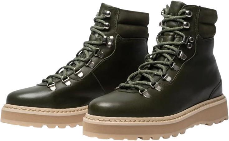 Hiking, Flat Leather, Shearling Lining - Womens - Military 1