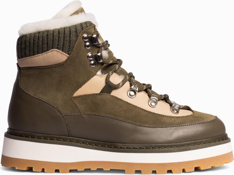 Tag Cap, Suede, Shearling Lining - Womens - cactus 1