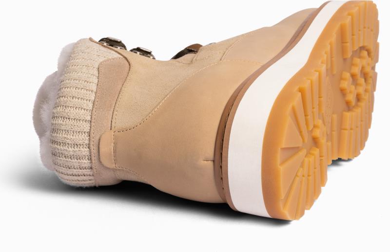 Tag Cap, Suede, Shearling Lining - Womens - golden sand 1
