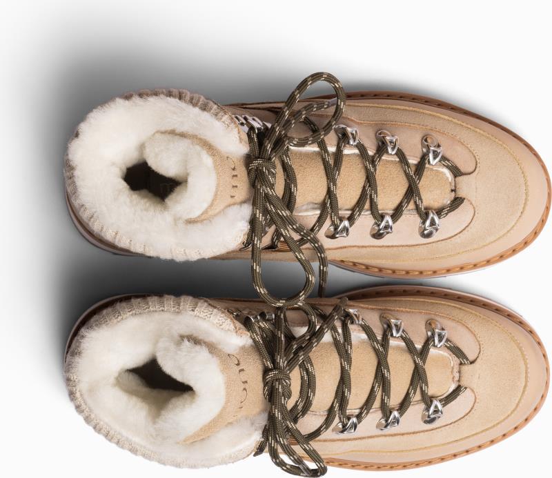 Tag Cap, Suede, Shearling Lining - Womens - golden sand 1