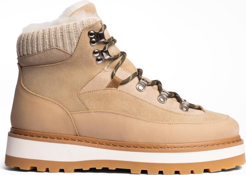 Tag Cap, Suede, Shearling Lining - Womens - golden sand 1
