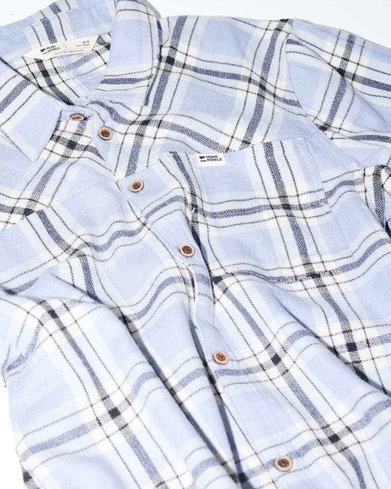 AT Merino Flannel LS Shirt - Womens - blue granite 1