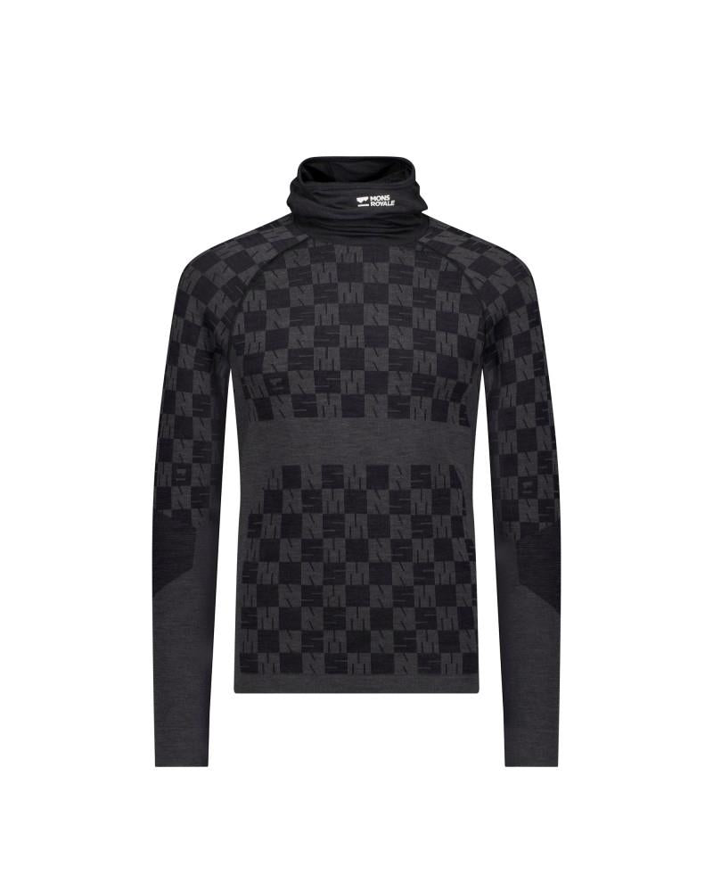 Ascender Merino Base Layer Hooded LS - Mens - forged iron / black 1