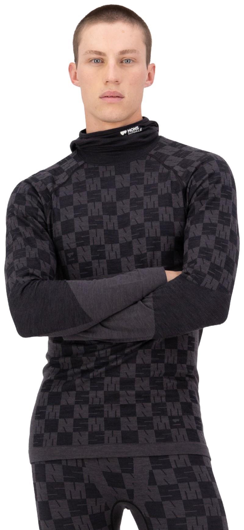 Ascender Merino Base Layer Hooded LS - Mens - forged iron / black 1