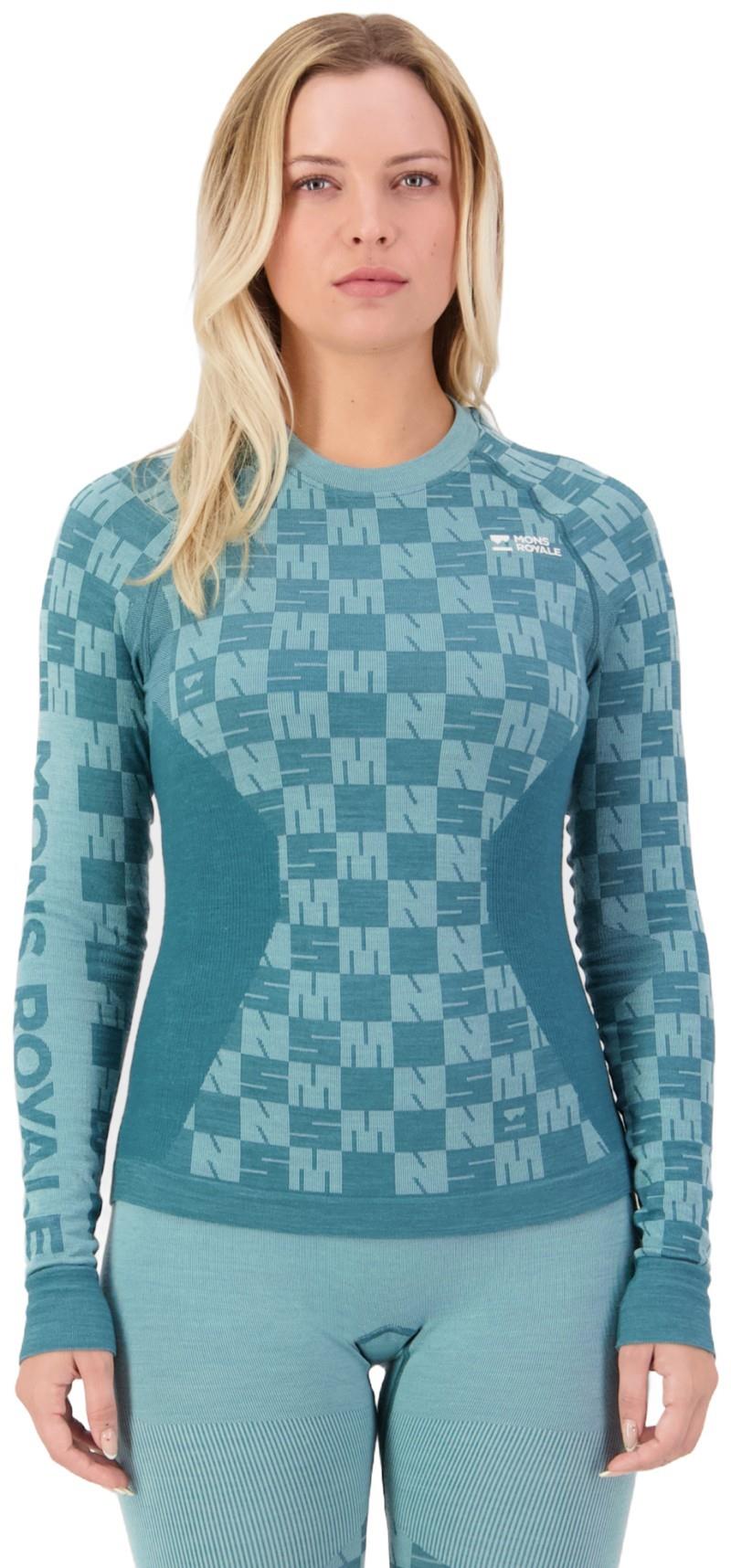 Ascender Merino Base Layer LS - Womens - light teal / jasper 1
