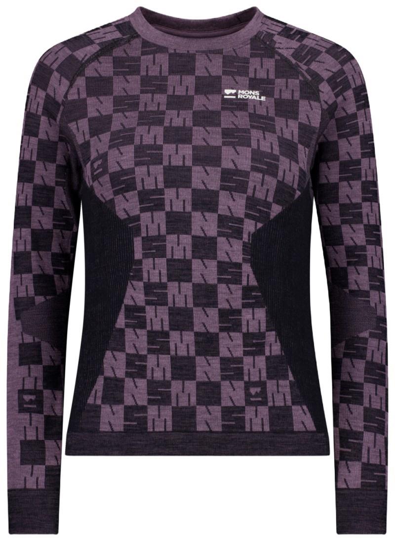 Ascender Merino Base Layer LS - Womens - mauve / black 1