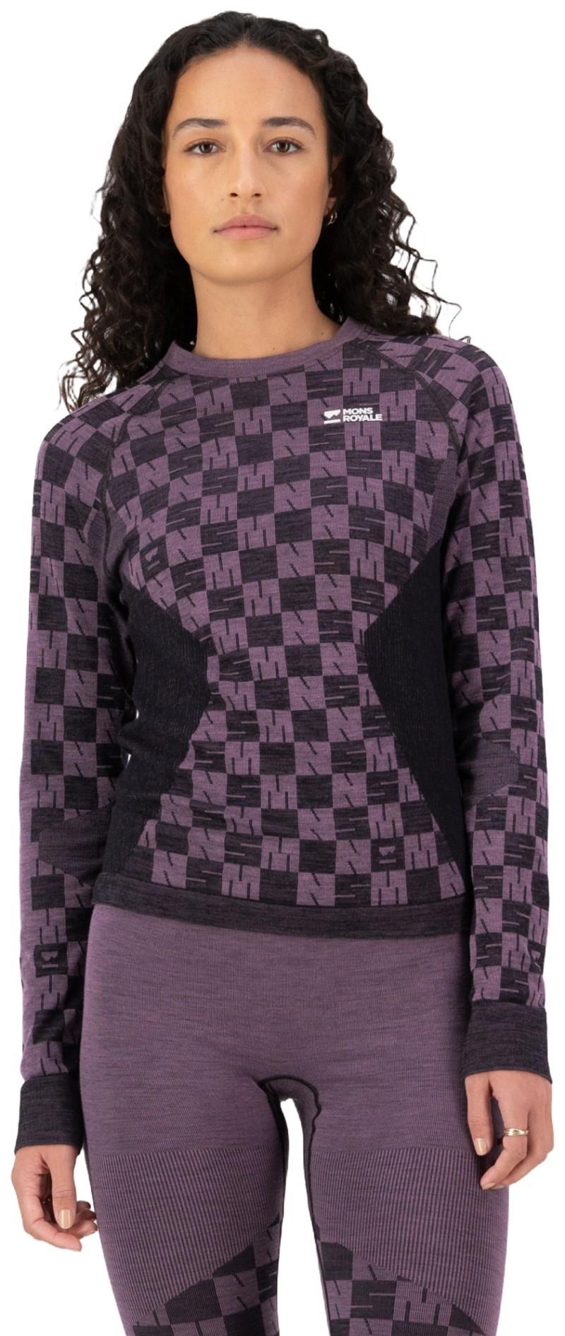 Ascender Merino Base Layer LS - Womens - mauve / black 1