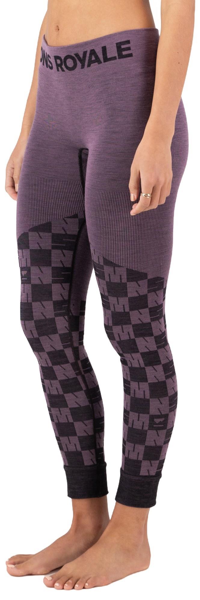 Ascender Merino Base Layer Leggings - Womens - mauve / black 1