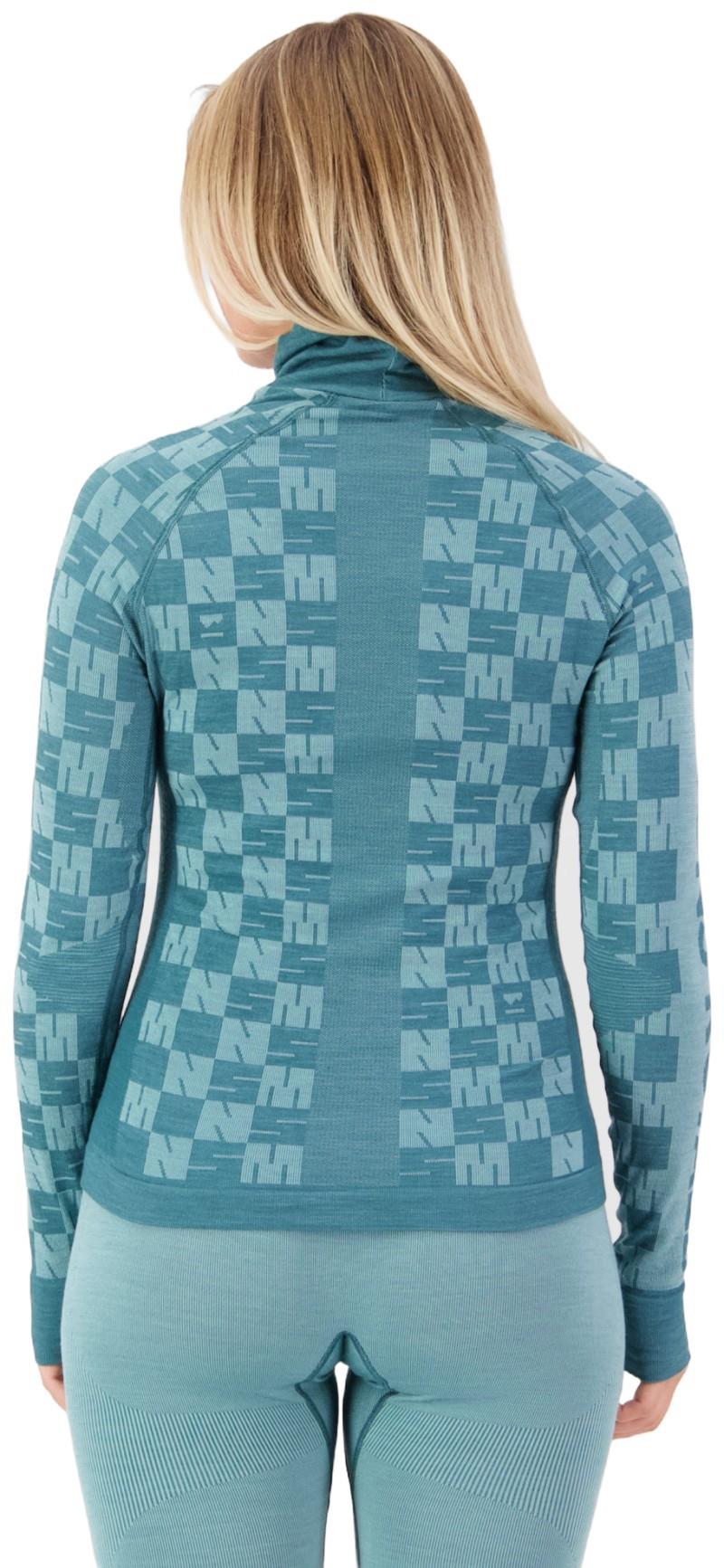Ascender Merino Base Layer Mock Neck LS - Womens - light teal / jasper 1