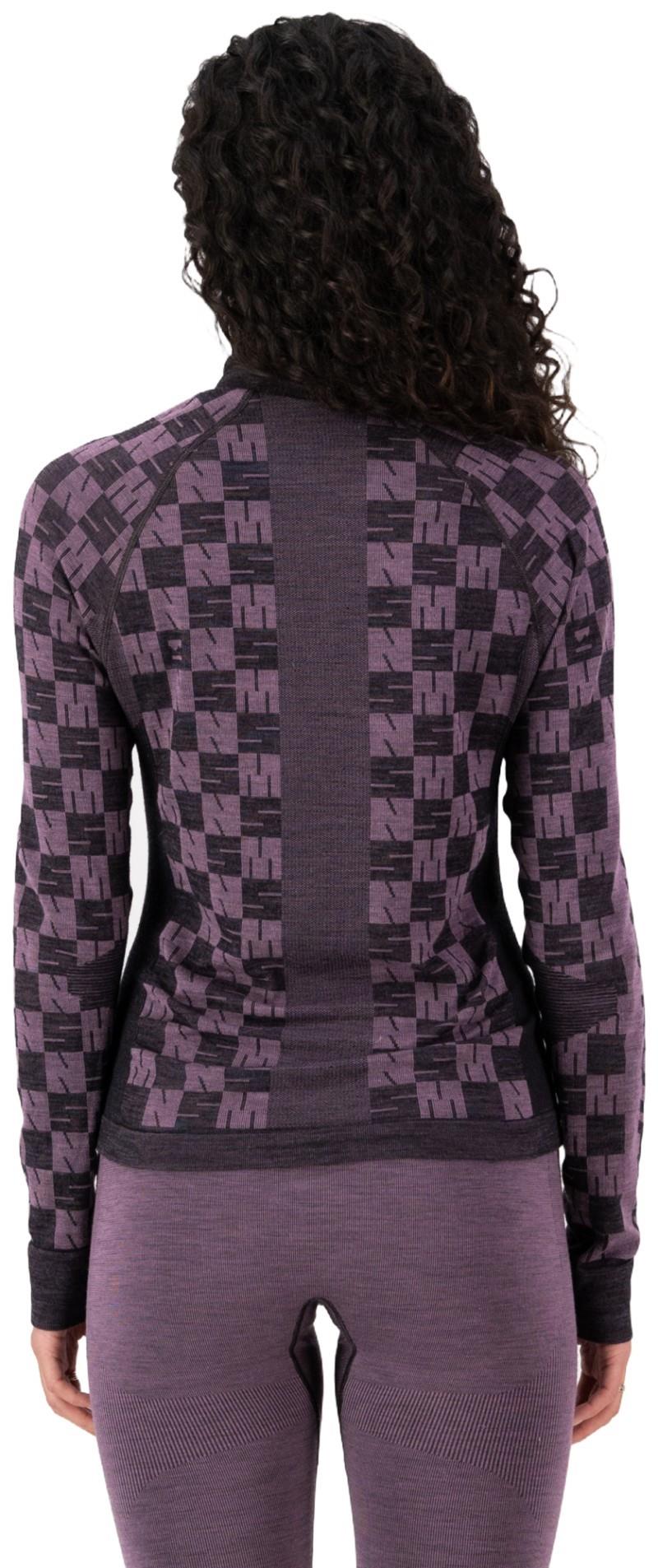 Ascender Merino Base Layer Mock Neck LS - Womens - mauve / black 1
