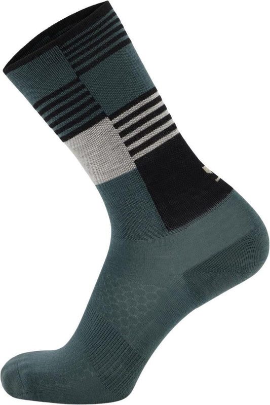 Atlas Crew Socks - Check Print - Burnt Sage Check 1