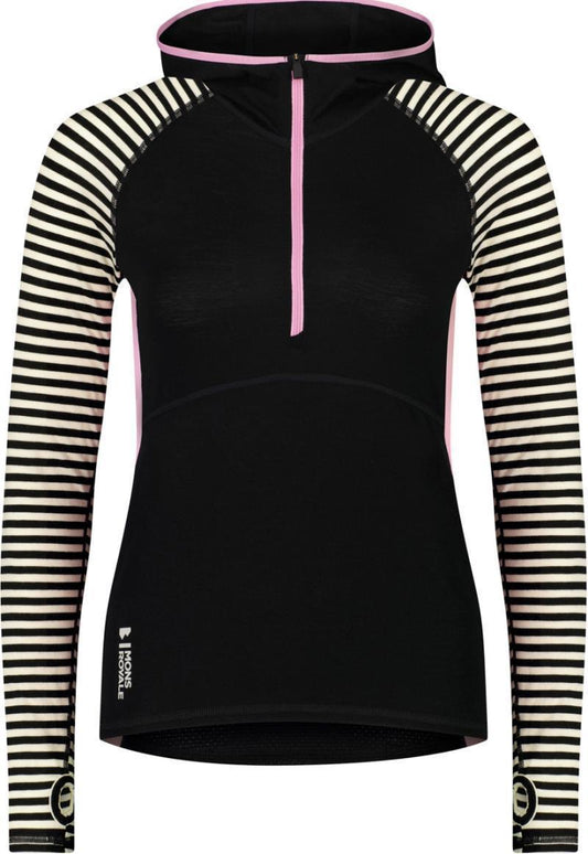Bella Merino Air-Con Hood- AOP -Womens - Pink Stripe 1