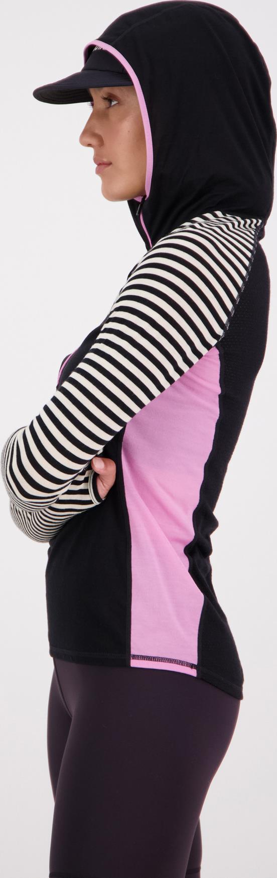Bella Merino Air-Con Hood- AOP -Womens - Pink Stripe 5