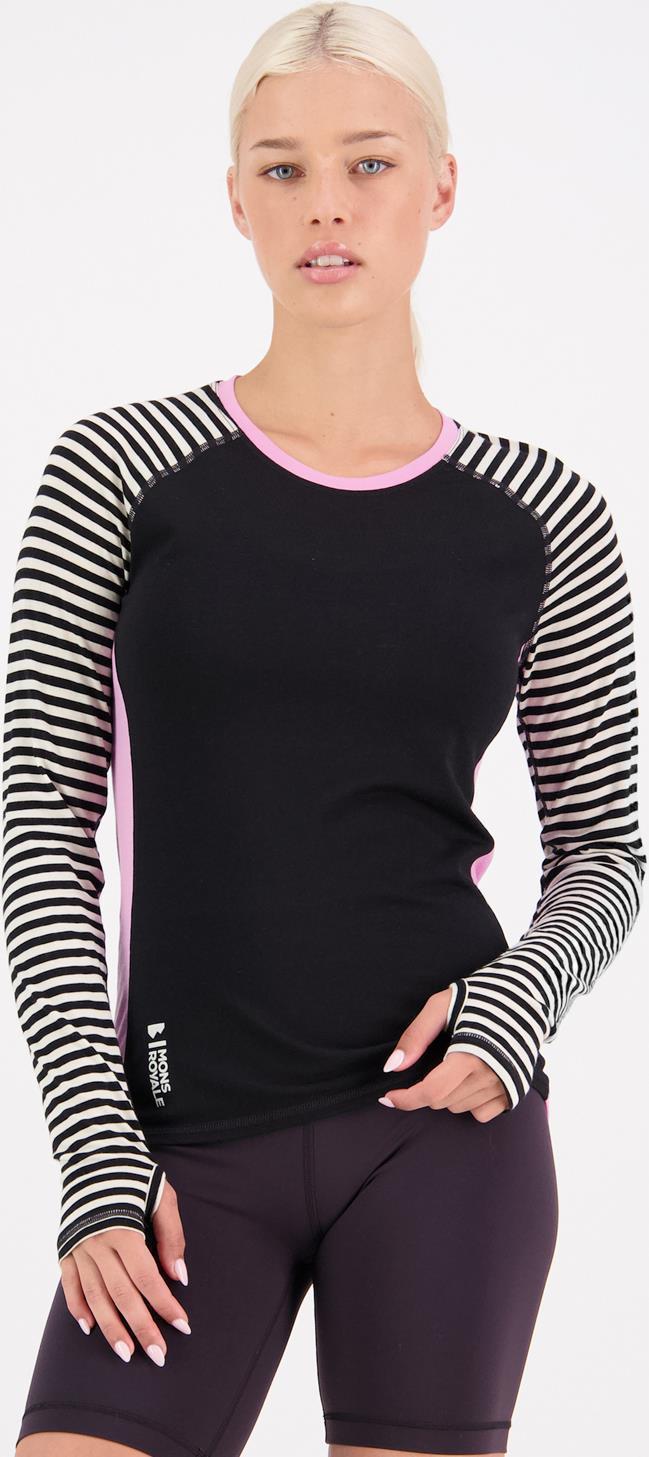 Bella Merino Air-Con LS- AOP - Womens - Pink Stripe 2
