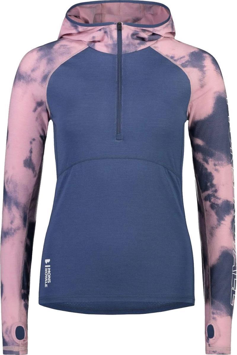 Bella Merino Air-Con Tech Hood - AOP - Womens - denim tie dye 1