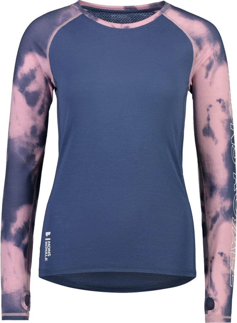 Bella Merino Air-Con Tech LS - AOP - Womens - denim tie dye 1
