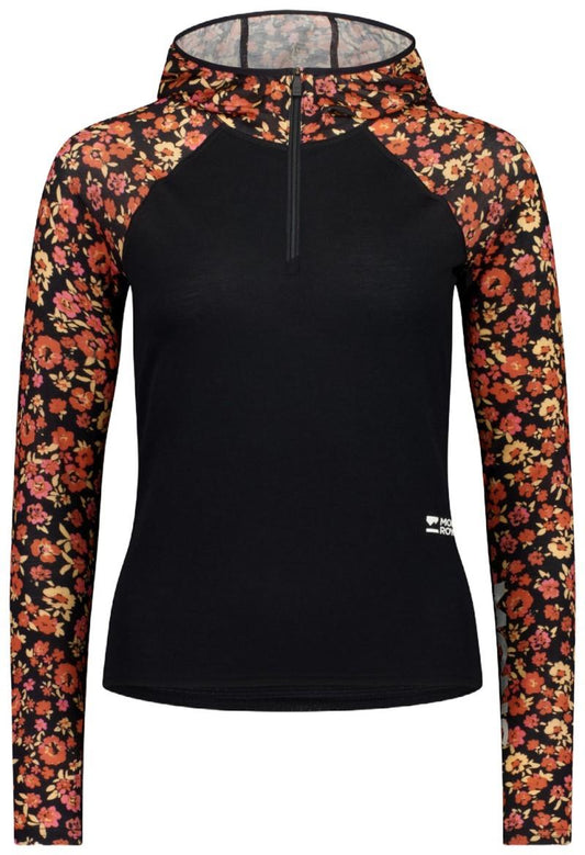 Bella Merino LS Hood - AOP - Womens - ditzy camo / black 1