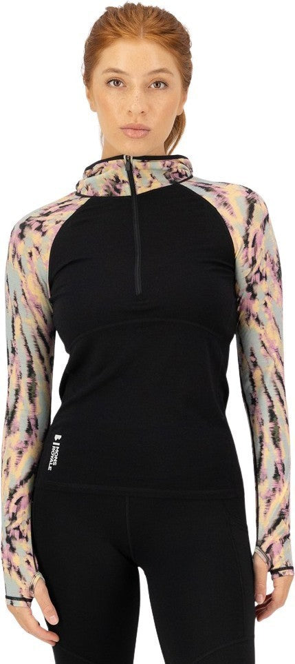 Bella Merino LS Hood - AOP - Womens - rad things / black 1