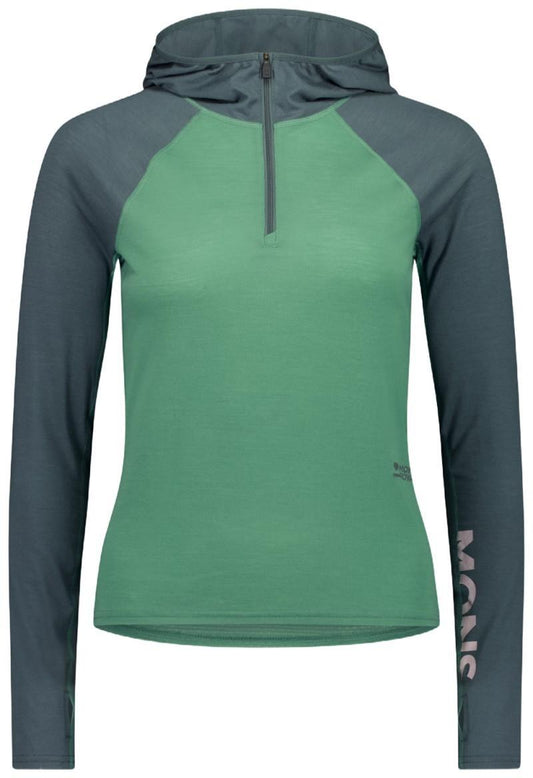 Bella Merino LS Hood - Womens - deep jade / dark cypress 1