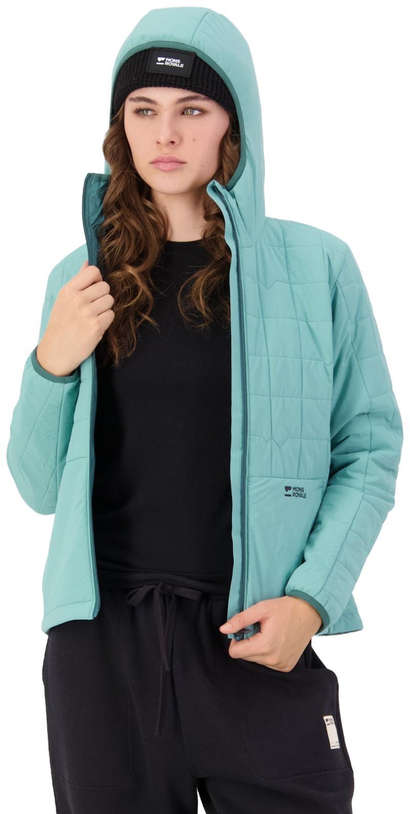 Canyon Merino Insulated Hooded Jacket - Womens - light teal 1