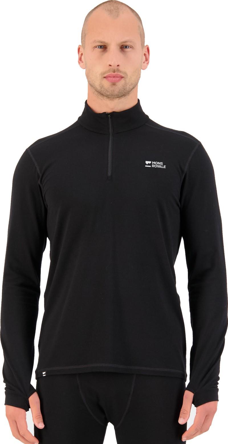 Cascade Merino Base Layer 1/4 Zip LS - Mens - black 1