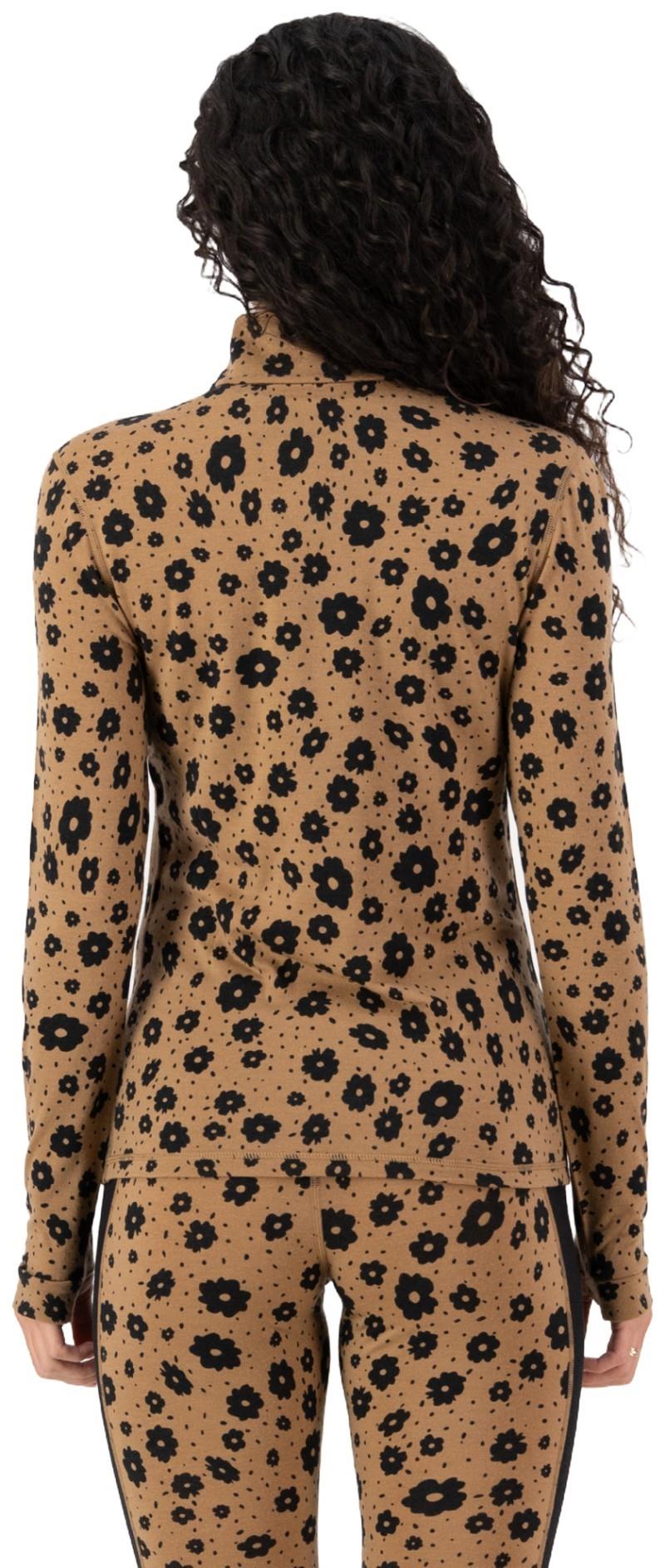 Cascade Merino Base Layer 1/4 Zip LS - Printed - Womens - aoraki lily toffee 1