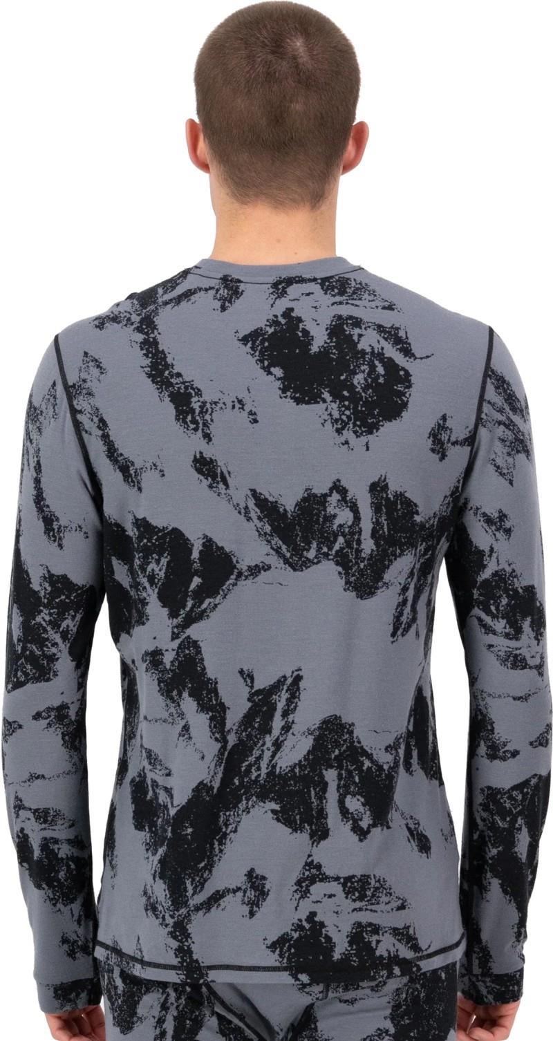Cascade Merino Base Layer LS - Printed - Mens - mtn pixel grey 1