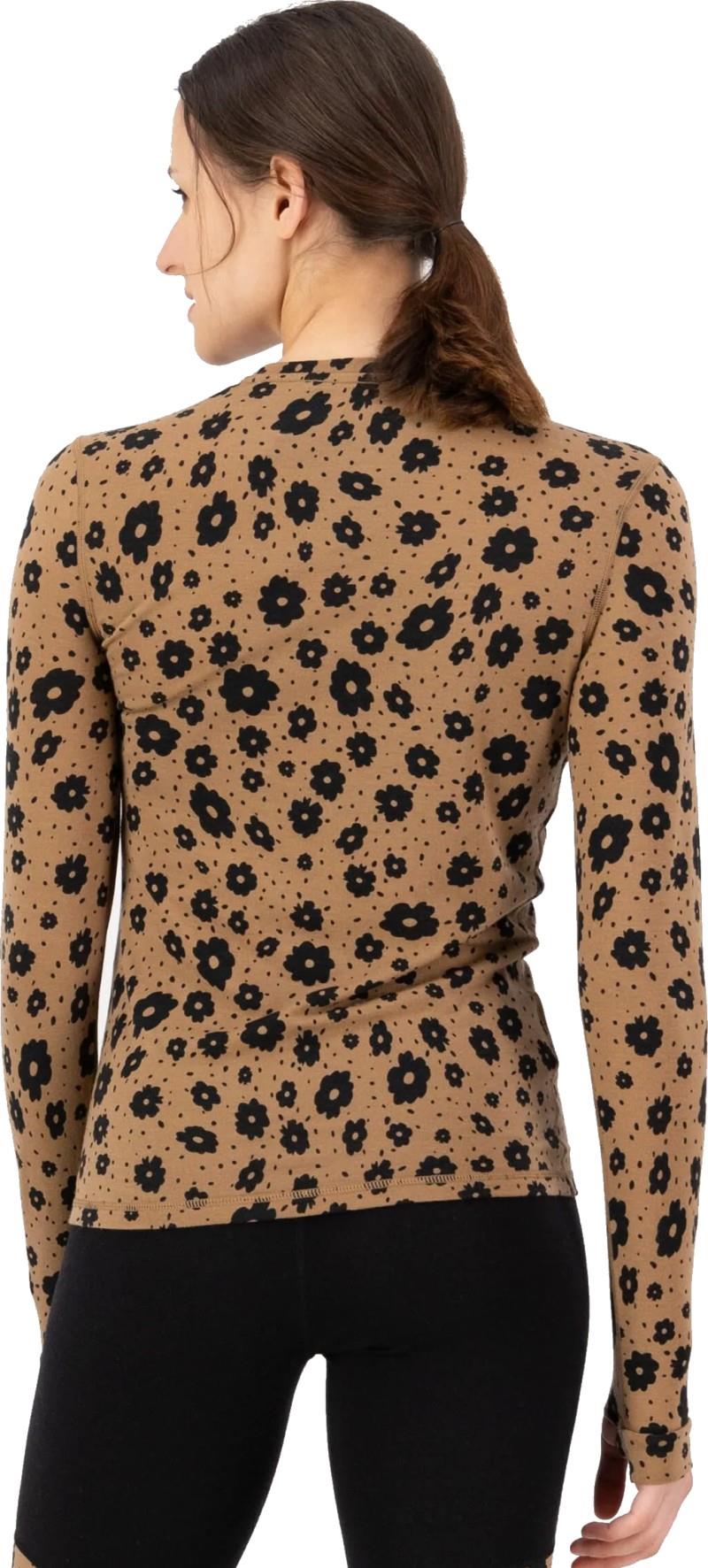 Cascade Merino Base Layer LS - Printed - Womens - aoraki lily toffee 1