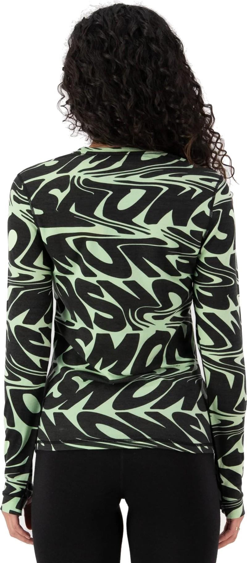 Cascade Merino Base Layer LS - Printed - Womens - signal lost matcha 1