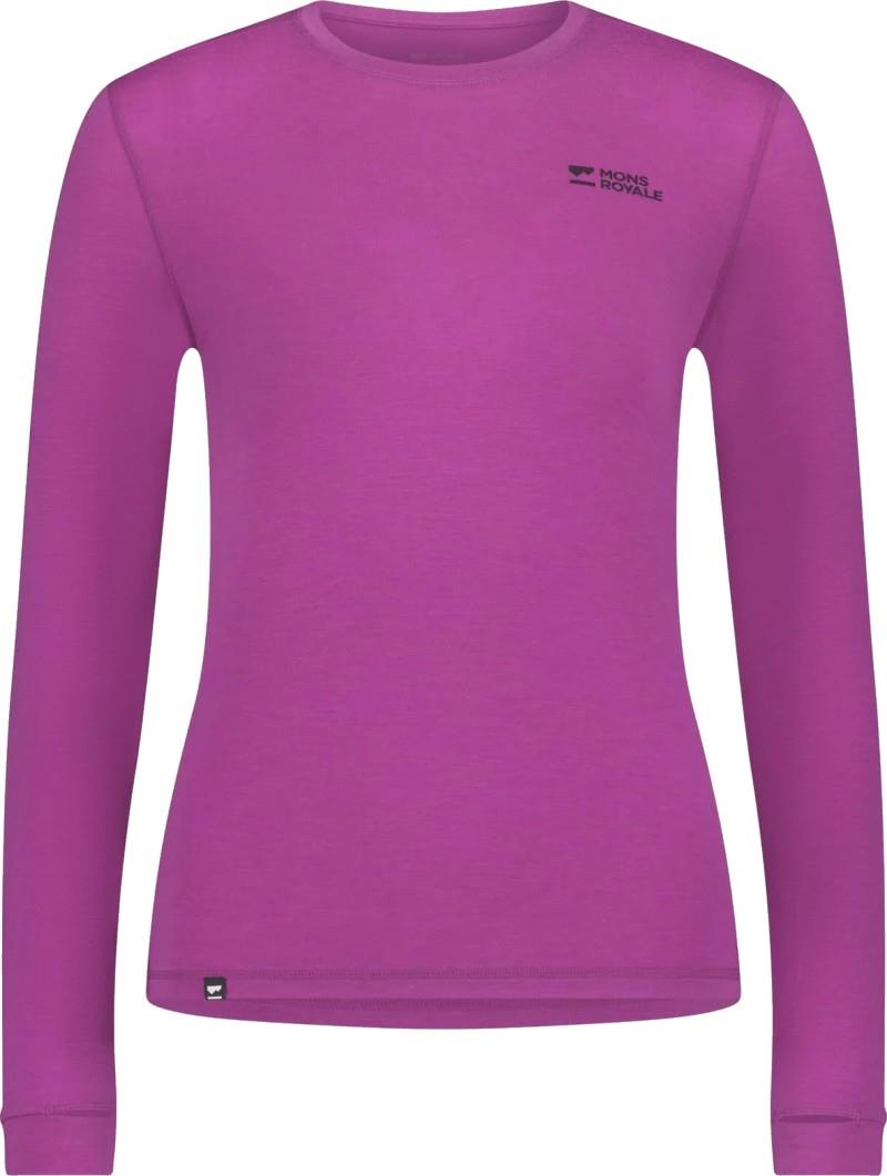 Cascade Merino Base Layer LS - Womens - purple bolt 1