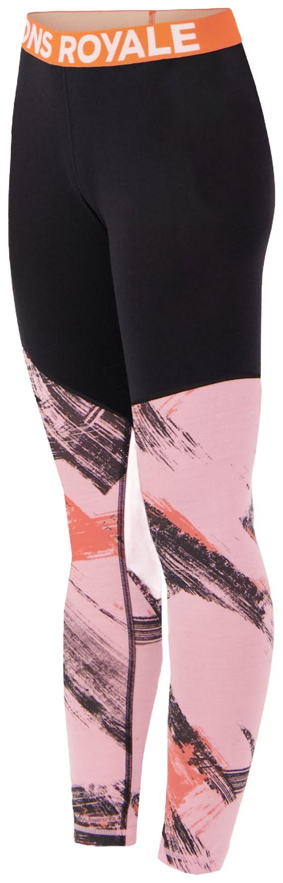 Cascade Merino Base Layer Leggings - AOP - Womens - paintbrush pink / black 1