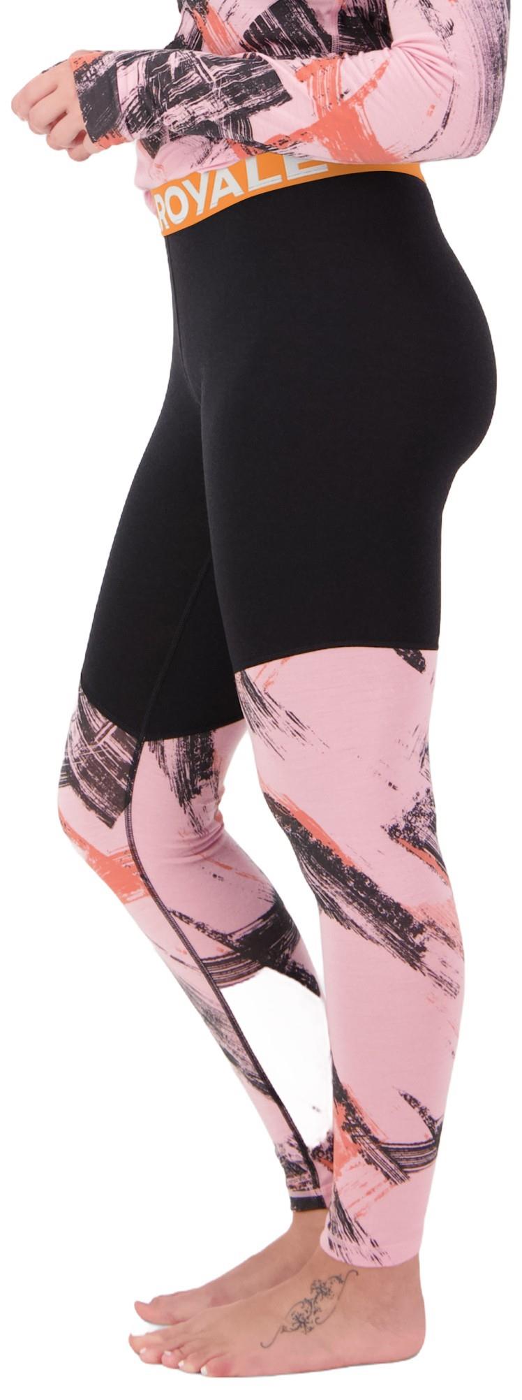 Cascade Merino Base Layer Leggings - AOP - Womens - paintbrush pink / black 1