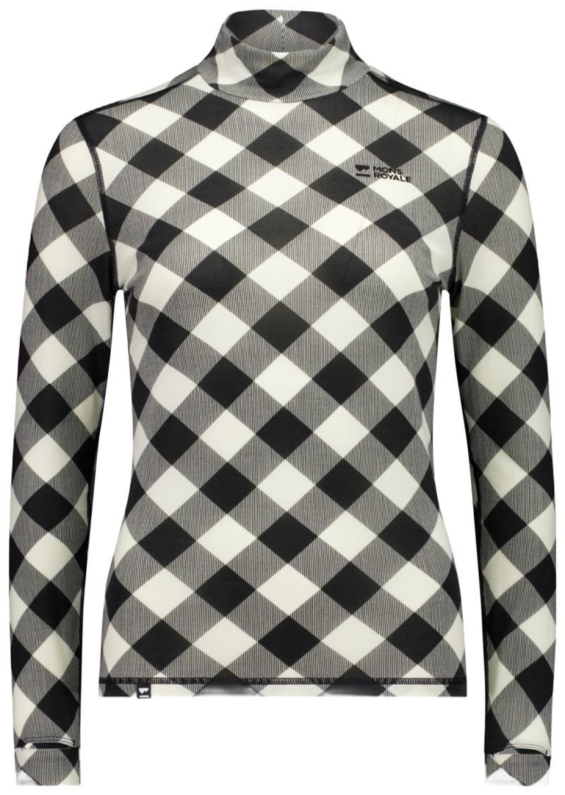 Cascade Merino Base Layer Mock Neck LS - AOP - Womens - check 1