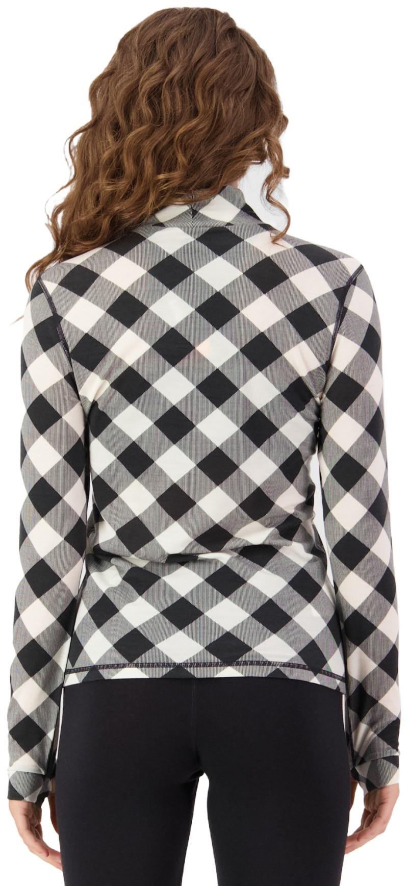 Cascade Merino Base Layer Mock Neck LS - AOP - Womens - check 1