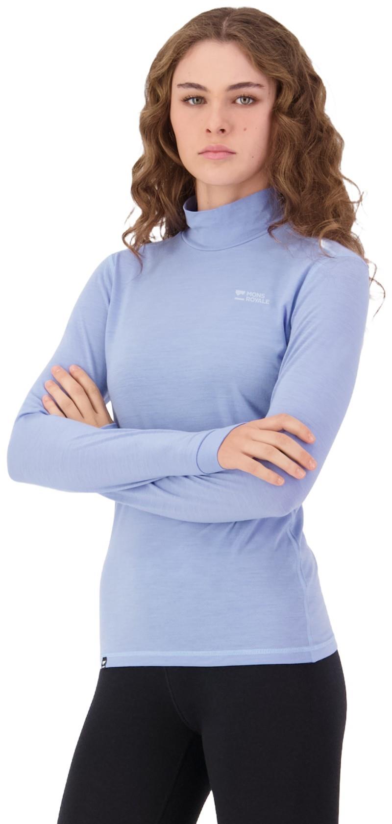 Cascade Merino Base Layer Mock Neck LS - Womens - moonstone 1